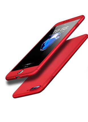 Чехол противоударный  360 для iphone 6/6s/6 plus/7/7 plus/8/8 plus +стекло,red4 фото
