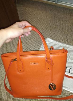 Furla daisy tote medium orange3 фото