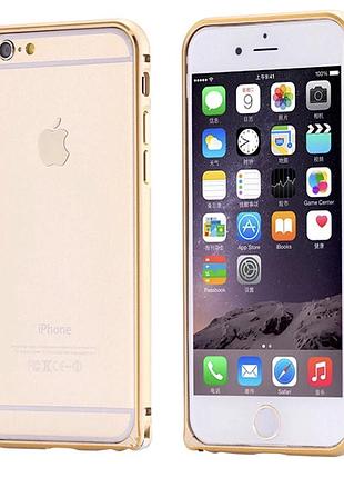 Бампер накладка для iphone 6, 6s алюмінієвий, золотий