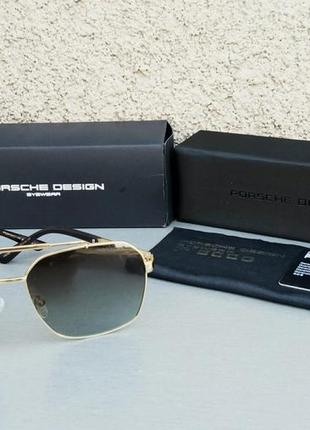 Porsche design окуляри чоловічі сонцезахисні коричневі в золоті поляризированые