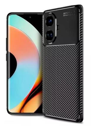 Чехол fiji ultimate carbon для realme 10 pro plus противоударный бампер черный