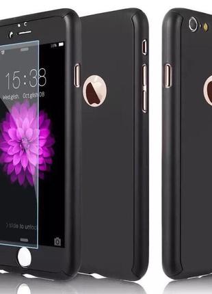 Чехол 360 для iphone 6/6s противоударный со стеклом, black 2