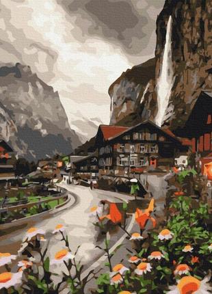 Картина за номерами "городок у швейцарії" bs36527, 40х50 см