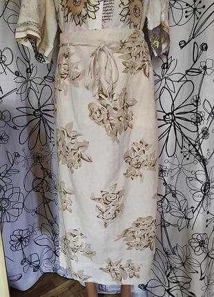 Юбка миди, цветочный принт,в составе лён,agnes flo