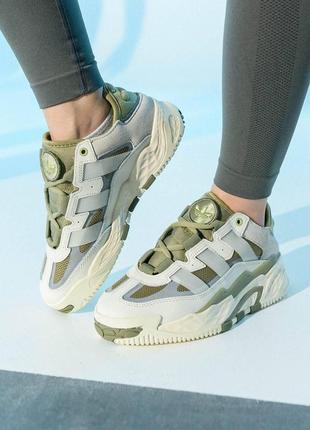 Жіночі шкіряні кросівки adidas niteball prm beige olive, жіночі кеди адідас оливкові. жіноче взуття