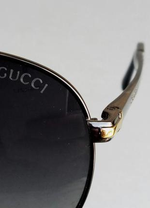 Gucci очки капли мужские солнцезащитные черные с золотом поляризированые10 фото