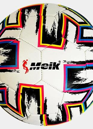 Футбольний м'яч meik, розмір 5 (м`який pvc, вага 310-330 грамів, гумовий балон)