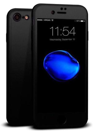 Чехол для iphone 6/6s + стекло 360 , black matte 2