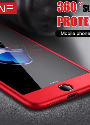 Чехол 360 градусов для iphone 6 plus/6s plus + стекло в подарок, red7 фото