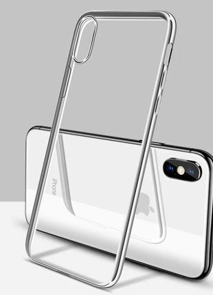 Чохол для iphone x/iphone xs, силіконовий сріблястий
