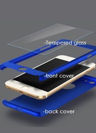 Протиударний чохол 360 для iphone 6/iphone 6s + скло в подарунок, blue2 фото
