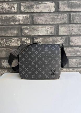 Мужская кожаная сумка через плечо луи витон сумка louis vuitton, мужская сумка месседжер1 фото