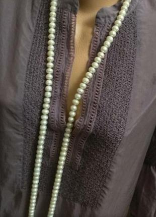 Шикарная блузка, рубаха, туника ,100% шелк, вышивка, люкс, италия , на м,л