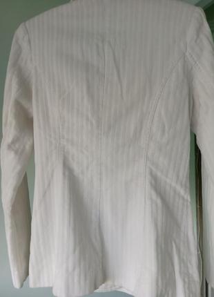 Піджак (костюм) білий коттон2 фото