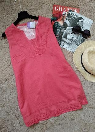 Красива блуза льняна-туніка з вишивкою/блуза/майка/кофточка