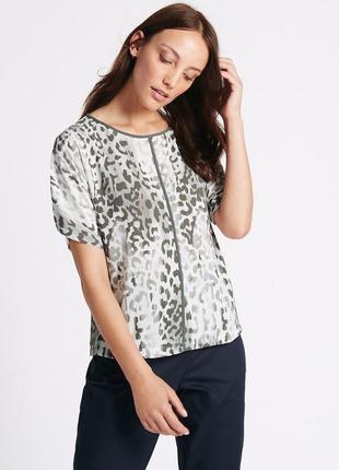 Красивая легкая блуза в леопардовый принт оверсайз батал2 фото