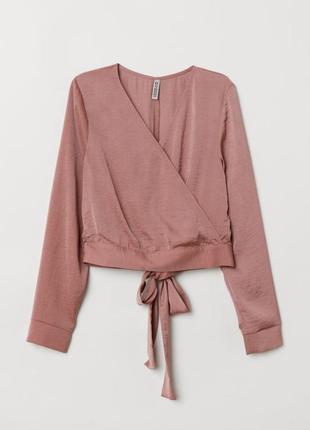 Шикарная блузка с завязками на спине/пыльная роза1 фото