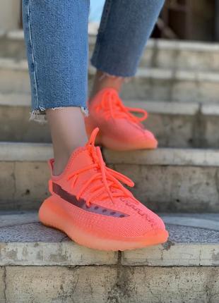 Жіночі літні кросівки адідас ізі буст, adidas yeezy boost 350 coral, кросівки жіночі адідас ізі 350