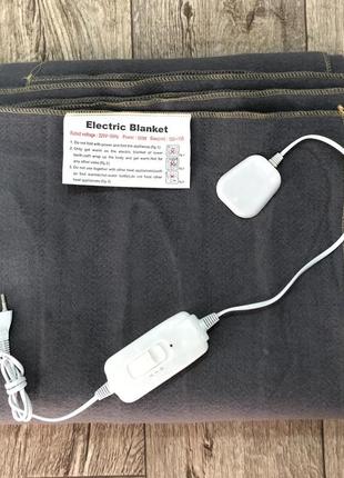 Електропростирадло з підігрівом напівторна 120х155 см, electric blanket (туреччина),байка, сіра