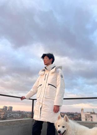 Шикарная стильная куртка в корейском стиле мужская женская пальто пуховик молодёжная удлинённая длинная  оверсайз аниме зимняя осенняя весенняя тёплая3 фото