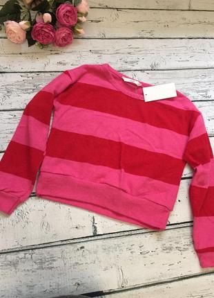 Короткий светр в смужку світшот реглан miss