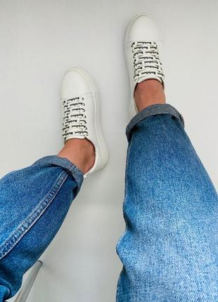 Базовые белые кроссовки кеды натуральная кожа4 фото