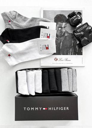 Комплект 9 пар шкарпеток + подарункова коробка з логотипом tommy hilfiger