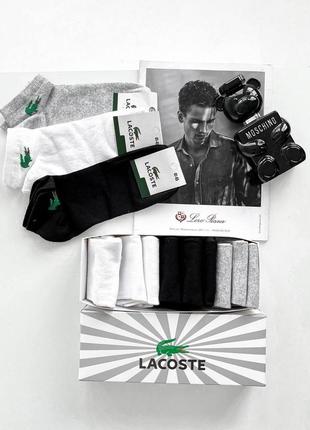 Комплект 9 пар носков + подарочная коробка с логотипом lacoste