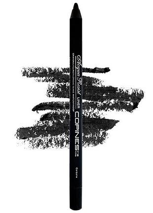 Водостойкий карандаш для глаз copines line paris eye pencil waterproof 01- carbone