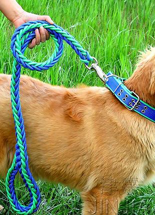 Комплект поводок+ошейник №3 (51-64см*130см *2см) морская волна