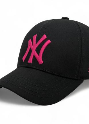 Жіноча кепка з вишитим малиновим ny brands 47 бейсболка чорна m 54-59 \  l 59-62