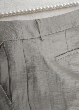 Фирменные стильные качественные классический брюки из льна3 фото