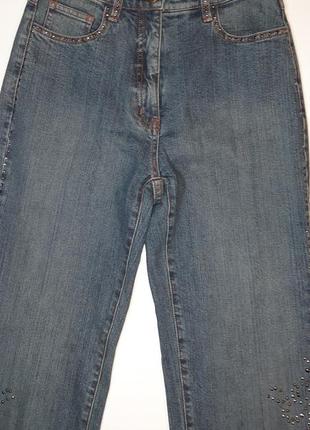 Трендові прямі джинси з стразами з високою талією denim4 фото
