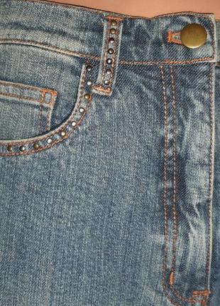 Трендові прямі джинси з стразами з високою талією denim6 фото