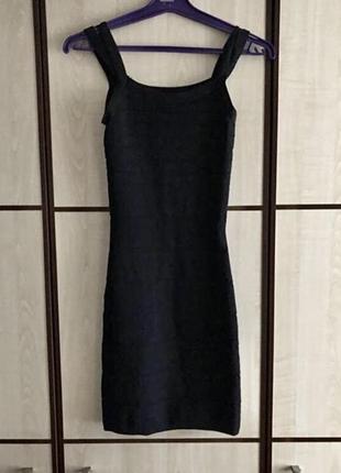 Платье мини бандажное черное2 фото