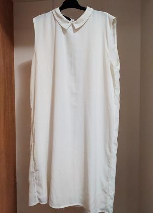 Бело-молочное платье mango. размер м.1 фото