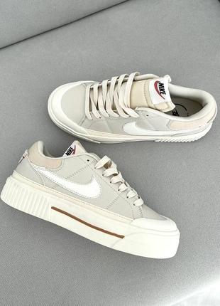 Кроссовки nike court legacy beige