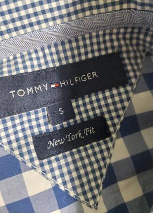 Женская коттоновая рубашка в клетку tommy hilfiger9 фото