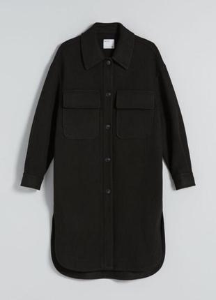 Женское пальто рубашка удлинённая куртка bershka