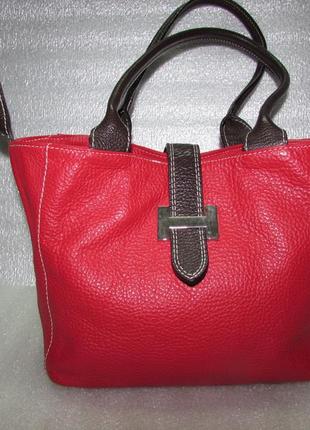 Genuine leather ~ гарна італійська шкіряна сумка+гаманець