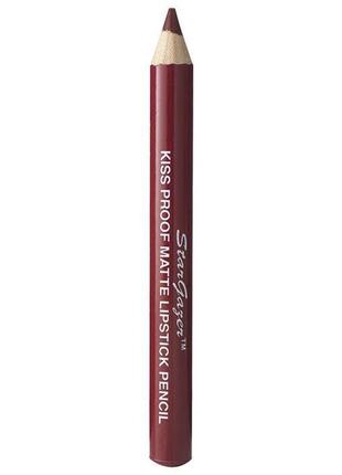 Матовая помада-карандаш вишнево-красная №1 kiss proof matte lipstick pencil stargazer