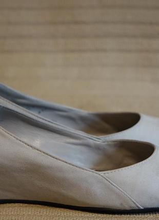 Благородные замшевые туфли светло-серого цвета на скрытой танкетке högl австрия 3 1/2 р.1 фото