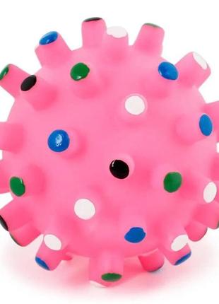 Игрушка для собак мячик виниловый со звуком 6 см, розовый