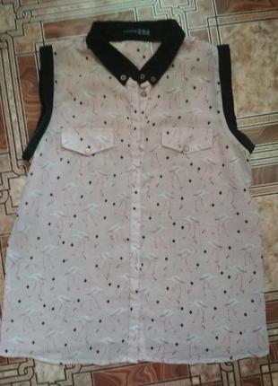 Шикарная шифоновая блузка рубашка майка1 фото