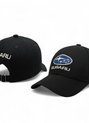 Кепка subaru (субару) на потилиці напис subaru бейсболка чорна
