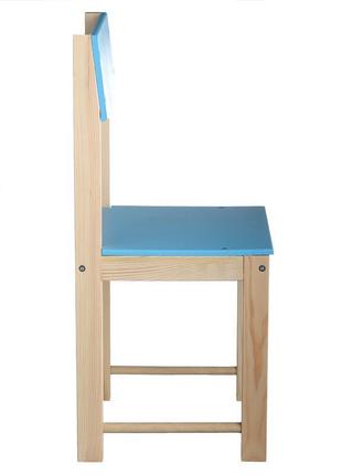 Детский стульчик деревянный игрушка 64 см голубой3 фото
