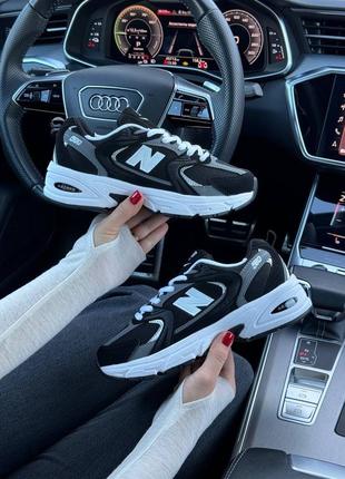 Женские кроссовки new balance 530 black white grey premium