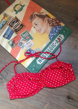 Топовый ретро купальник красный в белый горошек верх купальника от ocean club