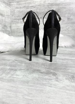 Очень красивые чёрные туфли босоножки из натуральной замши2 фото