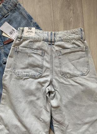 Джинсы, джинсы кюлоты, джинсы широкие укороченные, джинсовые кюлоты бриджи, кюлоты джинс mango10 фото